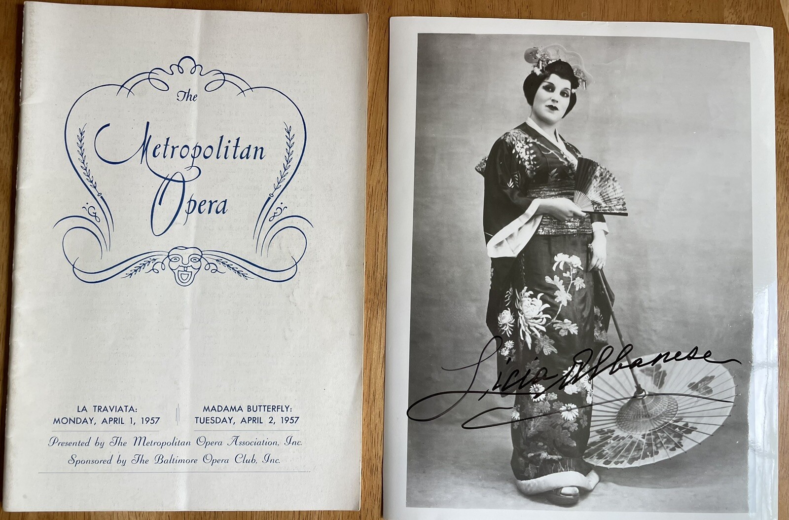 Opera Soprano Licia Albanese Autograph photo as Madame Butterfly