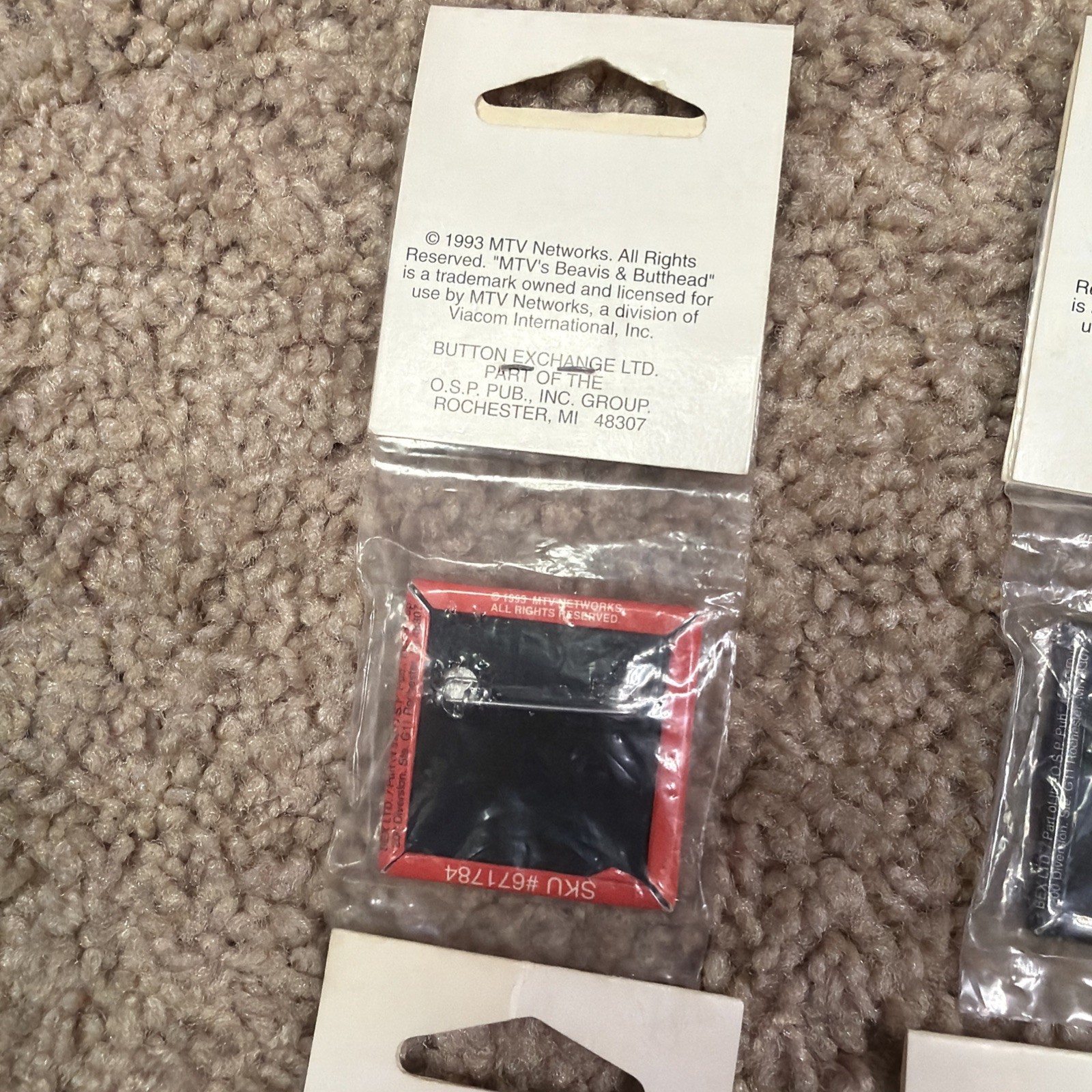 Vintage 1993 MTV Network Beavis And Butthead Buttons- Official Merchandise- New