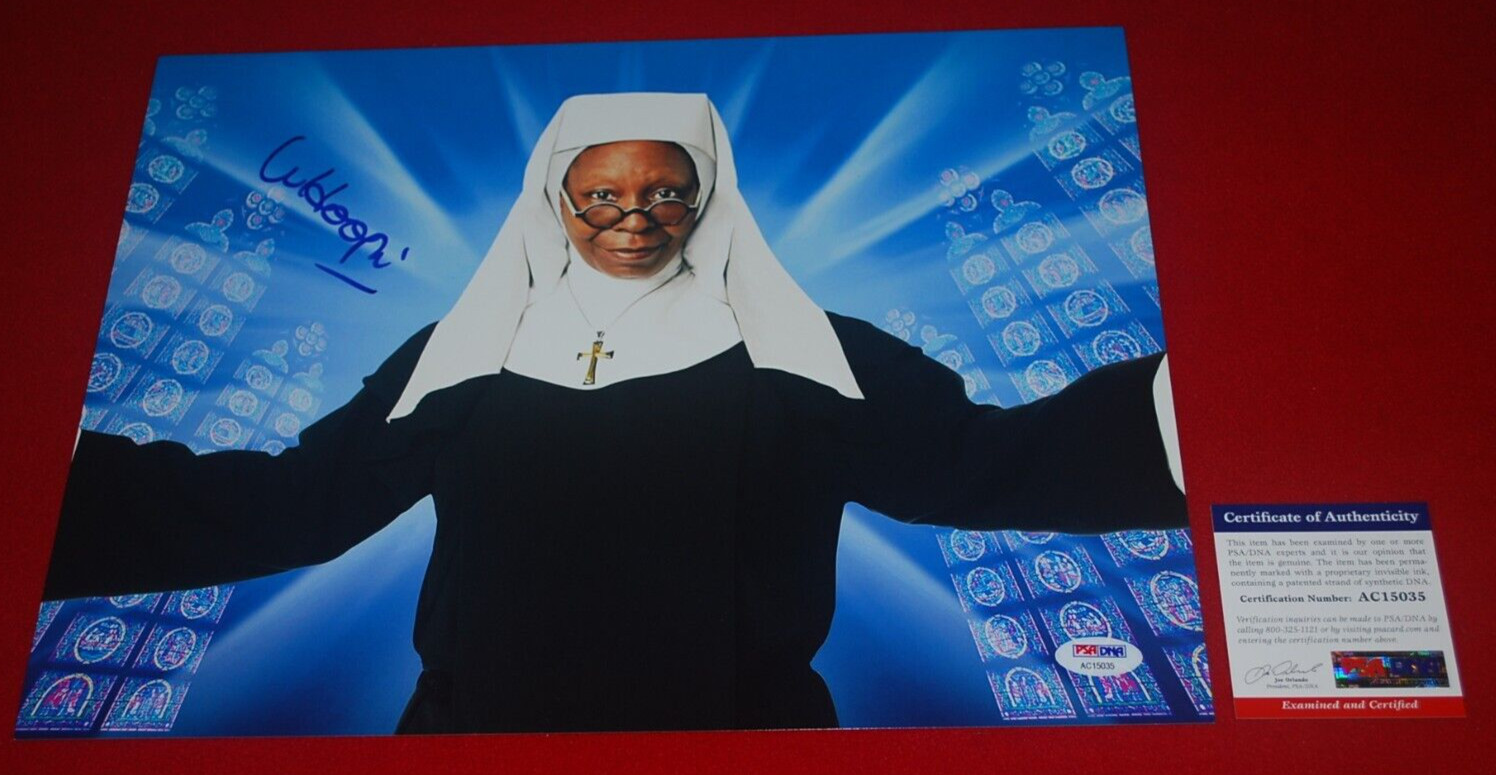 WHOOPI GOLDBERG sister act color purple signed PSA/DNA 11X14 photo COA AC15035