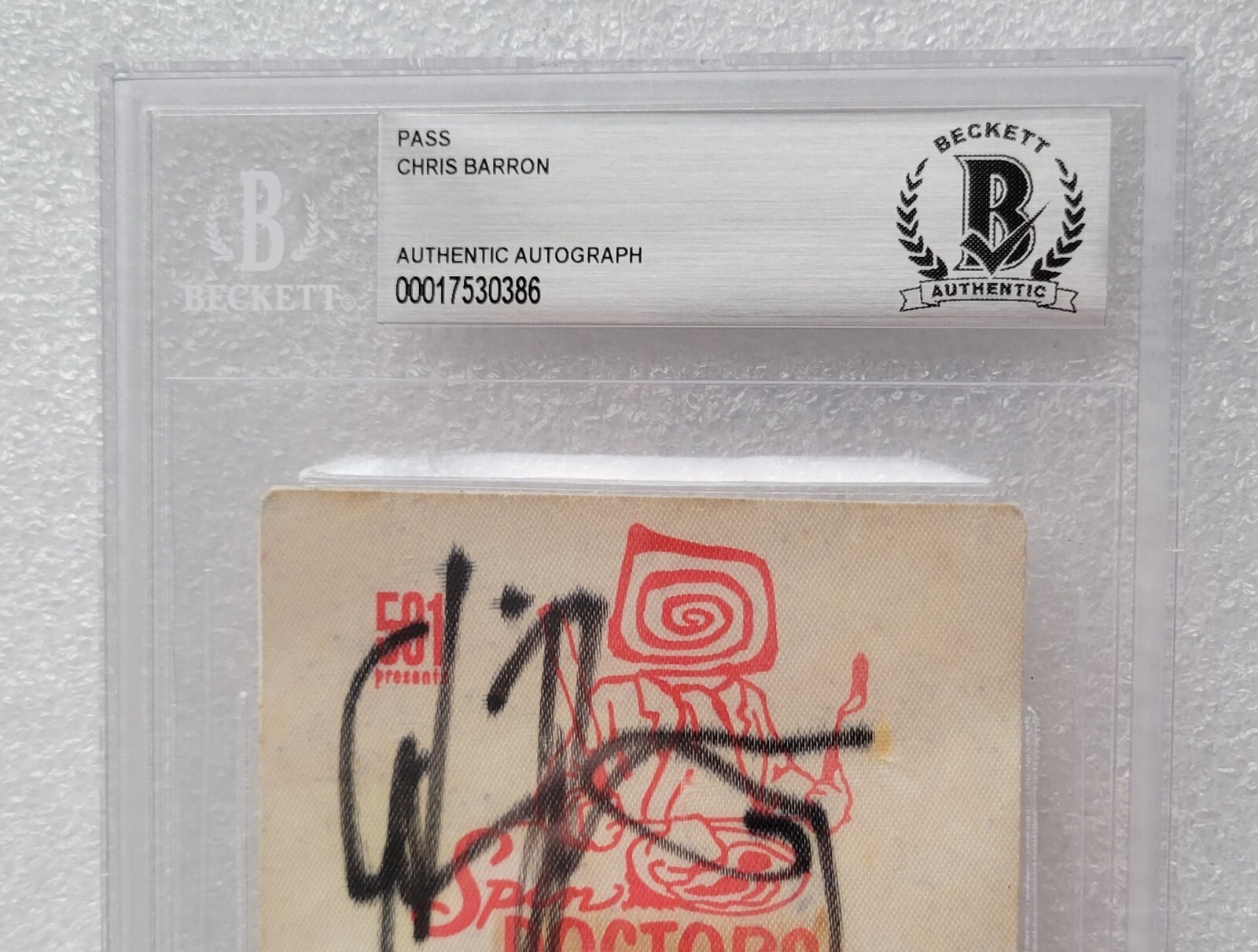 CHRIS BARRON SIGNED BECKETT BAS BGS COA AUTOGRAPHED SLABBED SPIN DOCTORS 1994