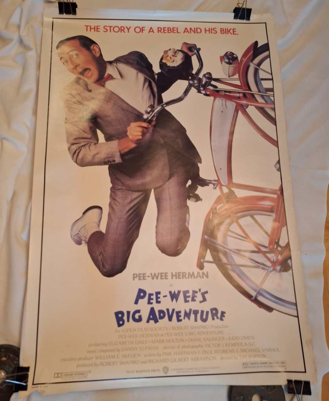 VTG Pee-Wee’s Big Adventure Original 27×41 One-Sheet Movie Poster Pee Wee Herman