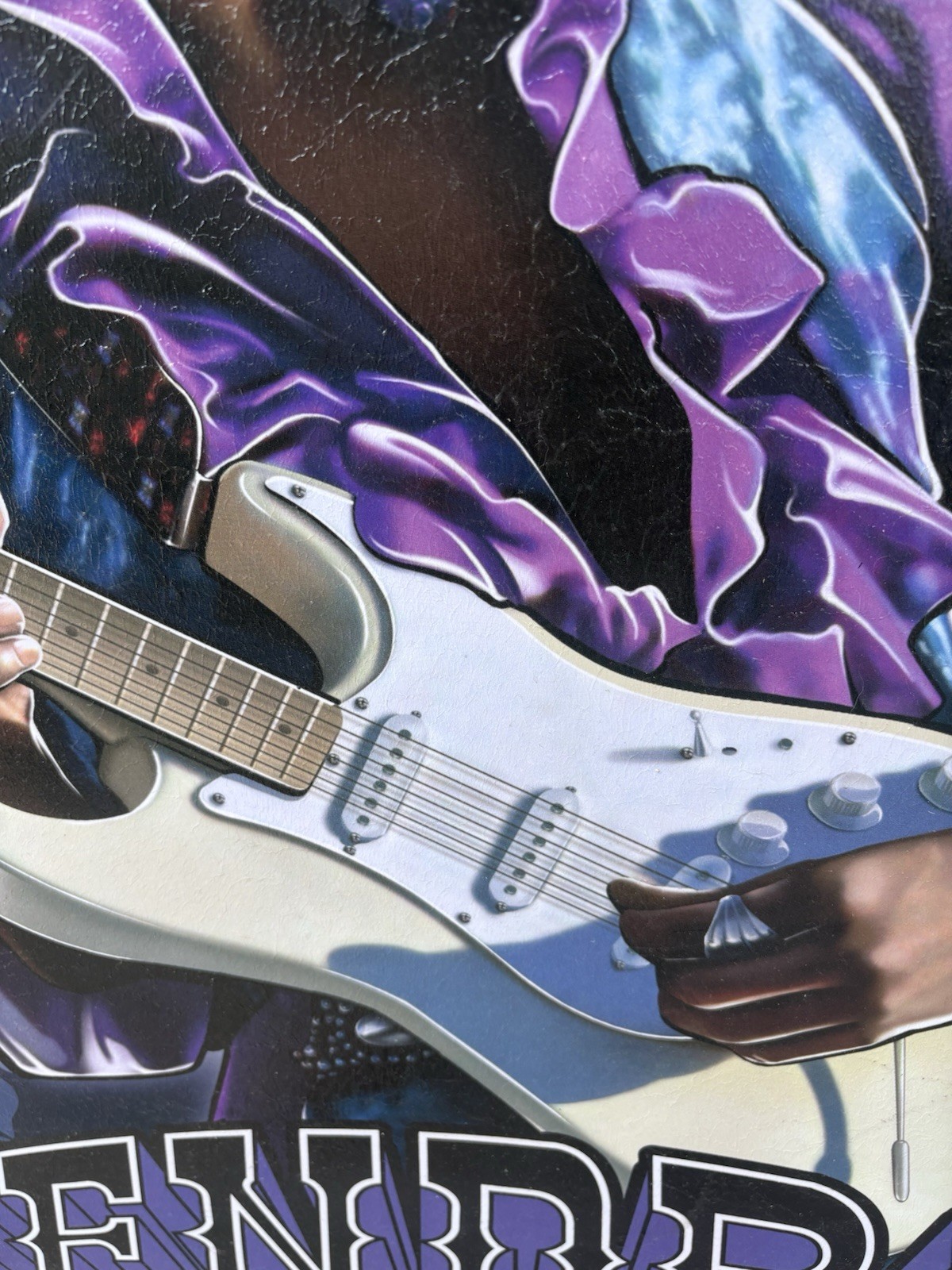 Authentic Hendrix Jimi Hendrix Textured Gesso Wall Art Purple Haze 39 x 27
