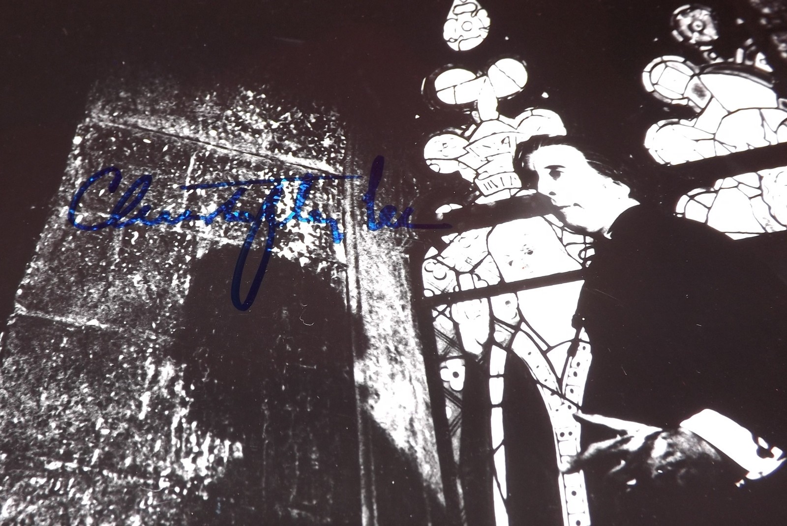 💥 CHRISTOPHER LEE DRACULA AUTOGRAPHED B&W 8X10 PHOTO SIGNED