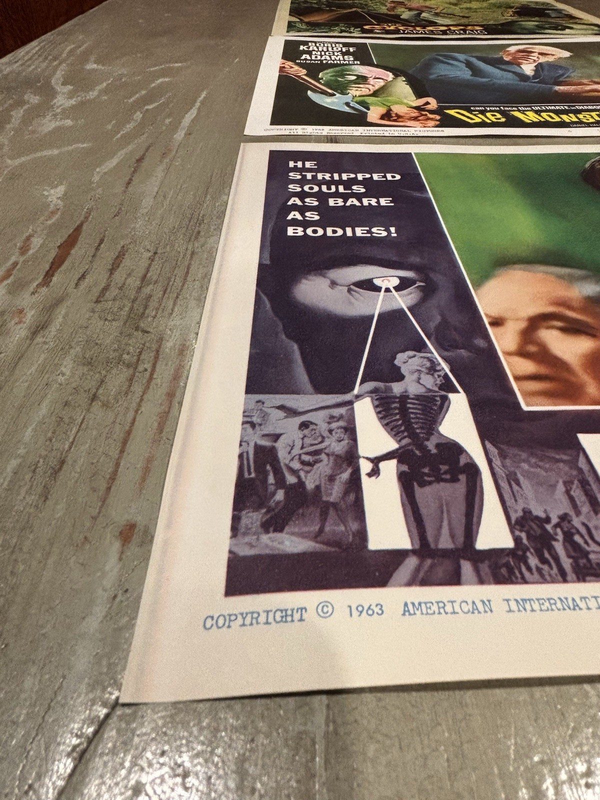 Original Lobby card lot of 3 Cult. Die Monster Die, X The Man with…,The Cyclops