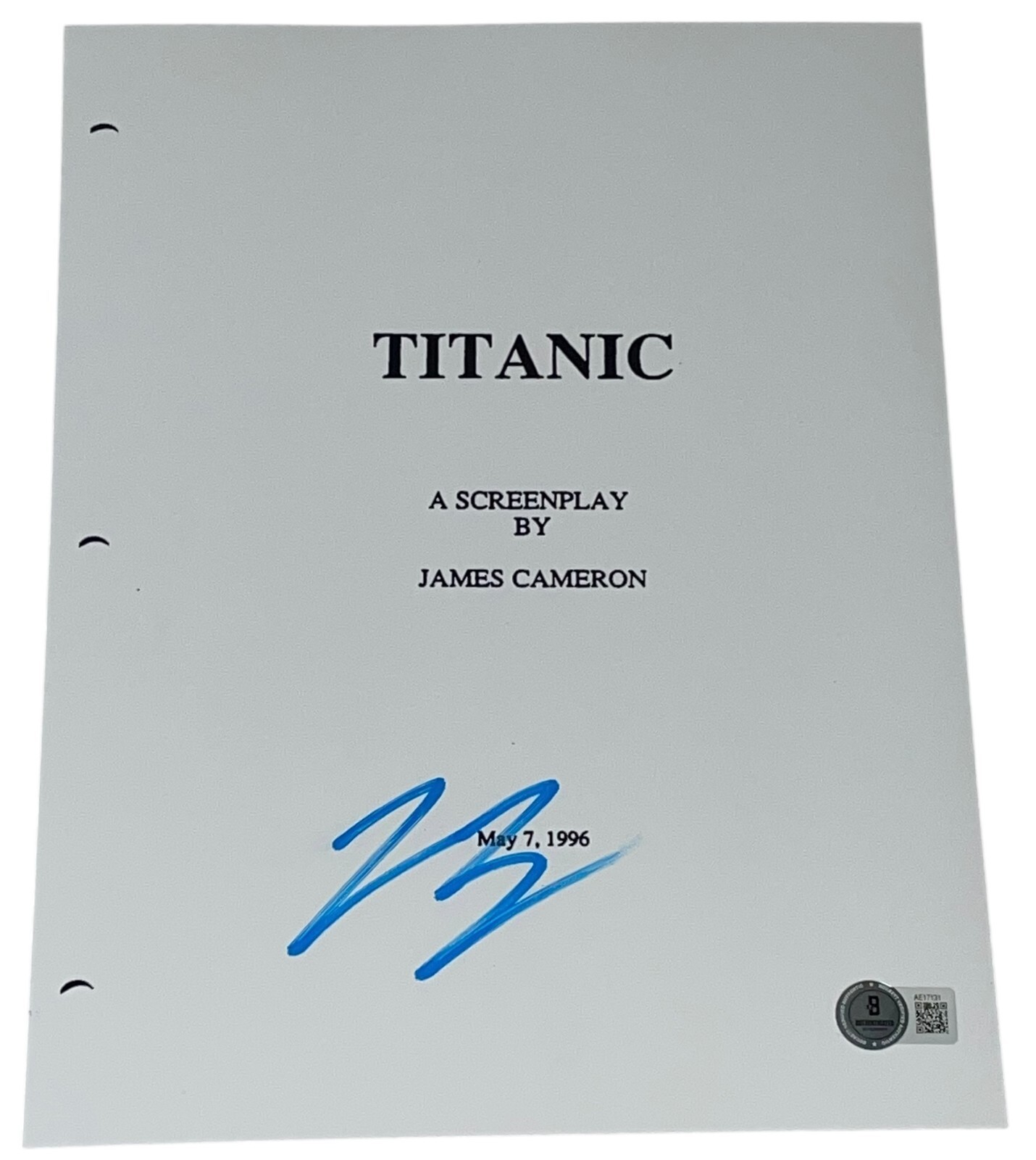 Leonardo DiCaprio Signed Autograph Titanic Full Script Screenplay Beckett BAS