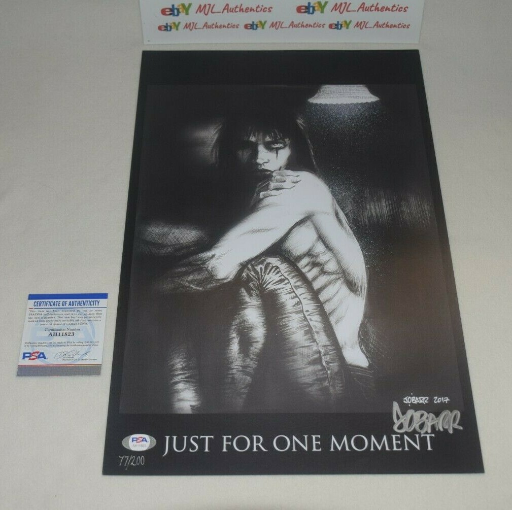 JAMES O’BARR SIGNED AUTOGRAPHED THE CROW 11×17 LIMITED PRINT 77/200 PSA AH11823
