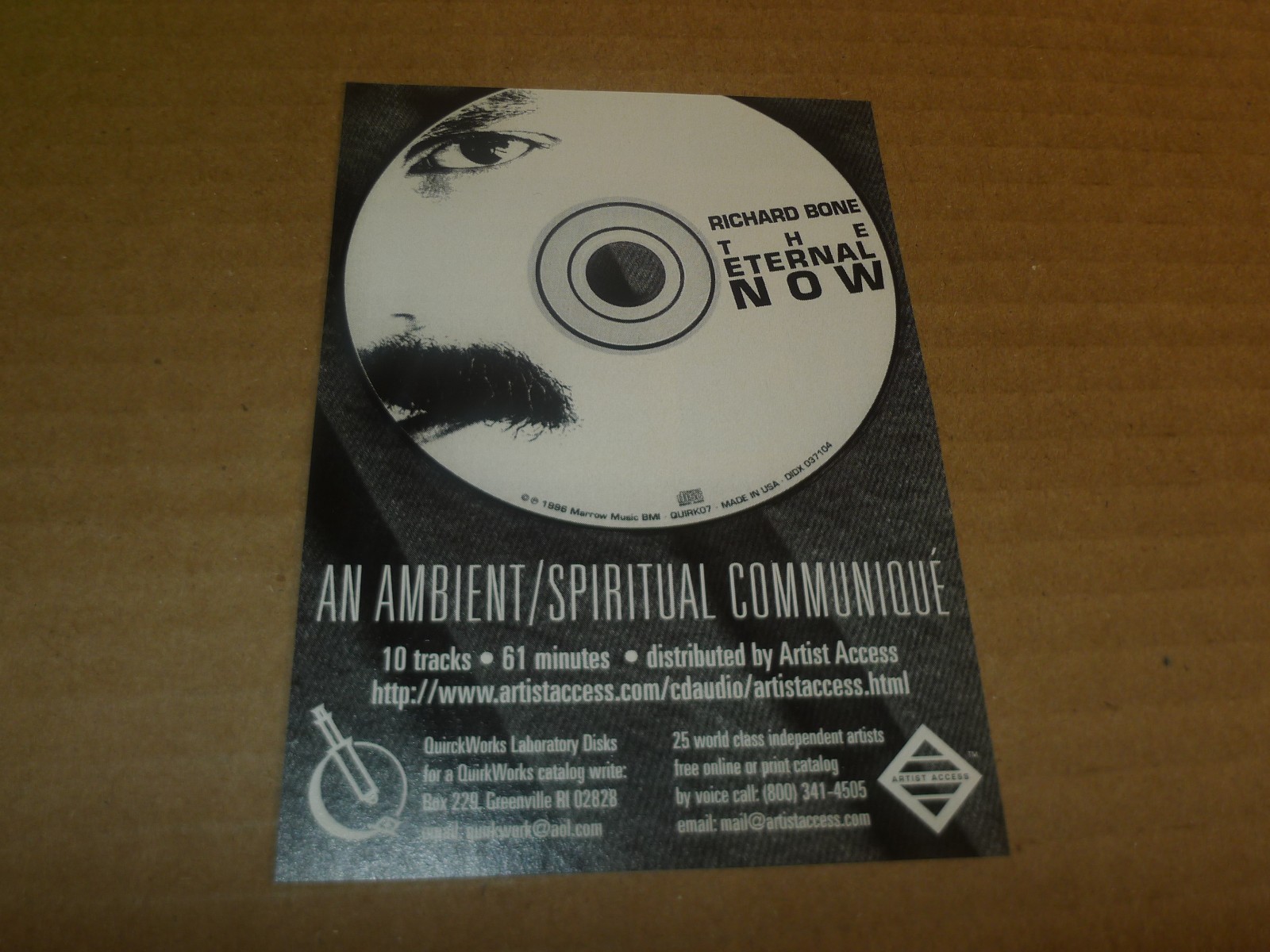 RICHARD BONE eternal now SMALL PRINT AD ambient experimental shox lumania
