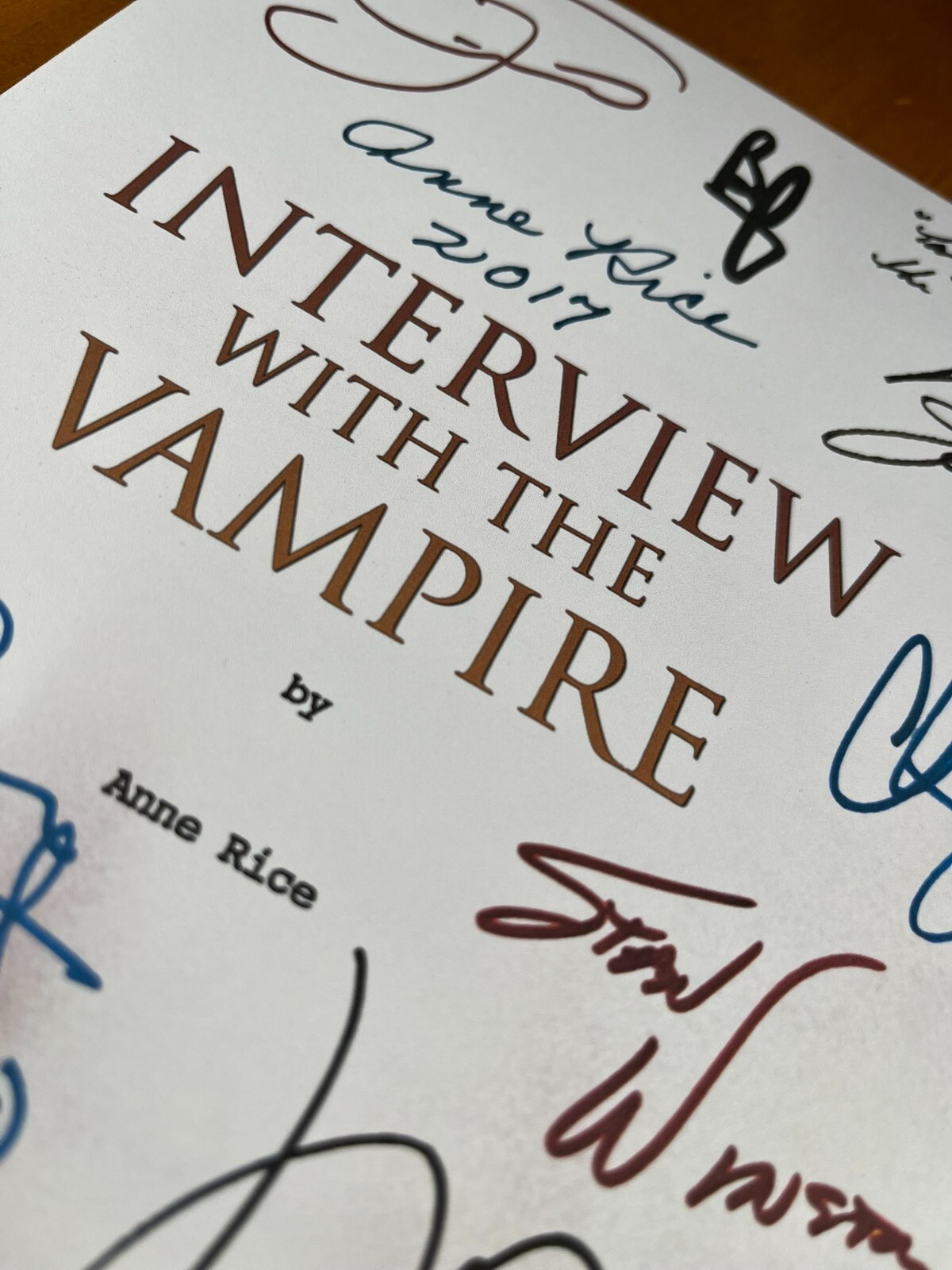 Interview With the Vampire Script Signed- Autograph Reprints- Tom Cruise