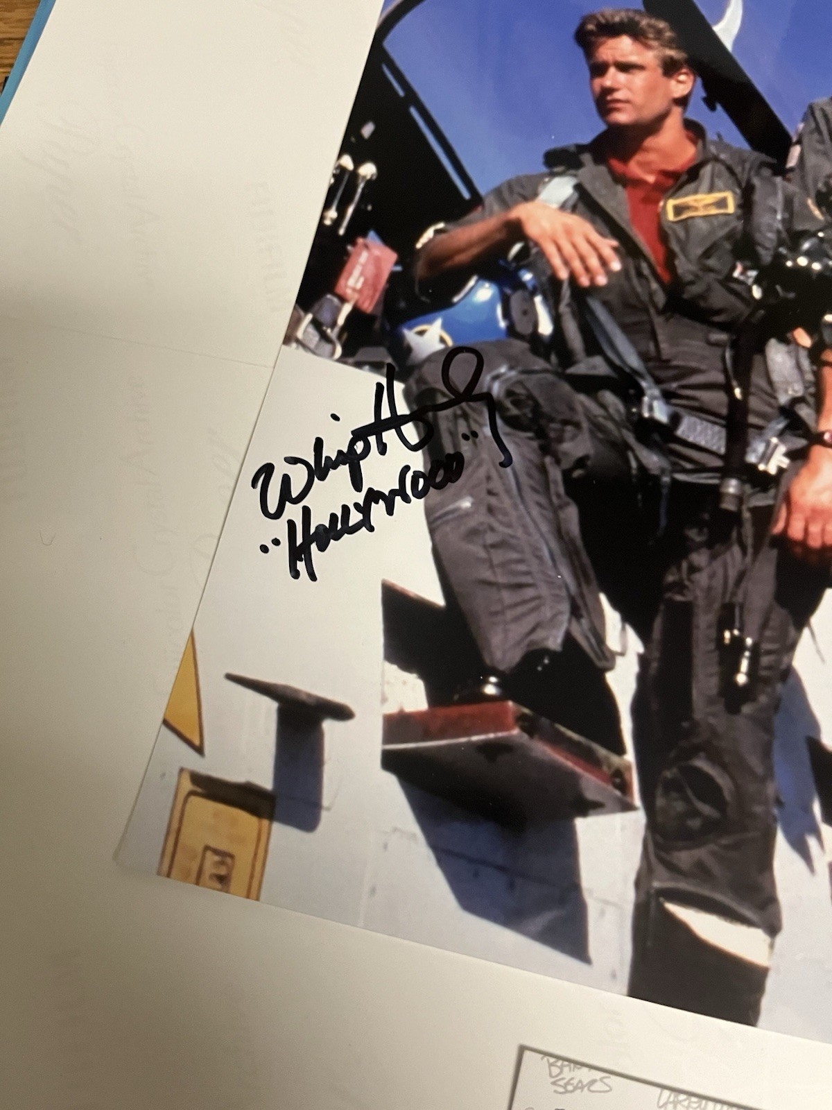 Autographed Whip Hubley Top Gun 8×10 Photo w/ Inscription JSA Signed Auto