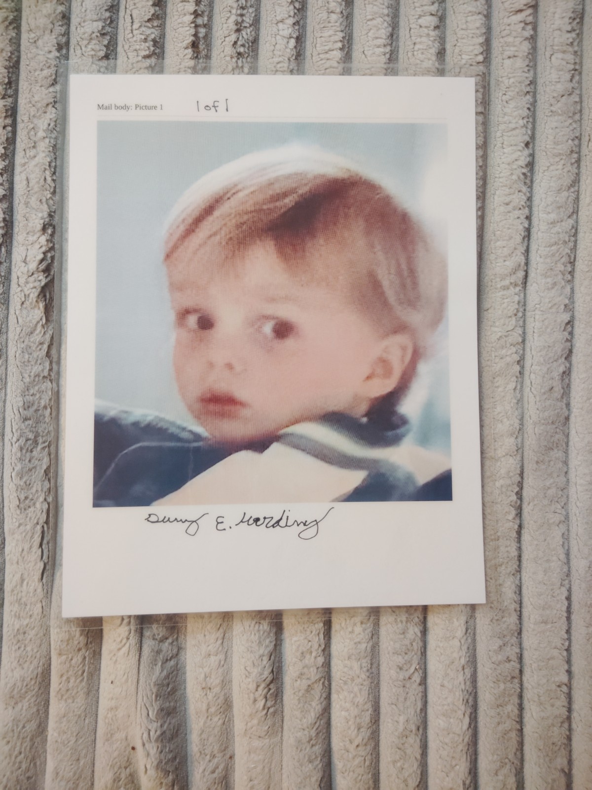 Autograph Photo From The Movie Heat by Danny Edward Harding