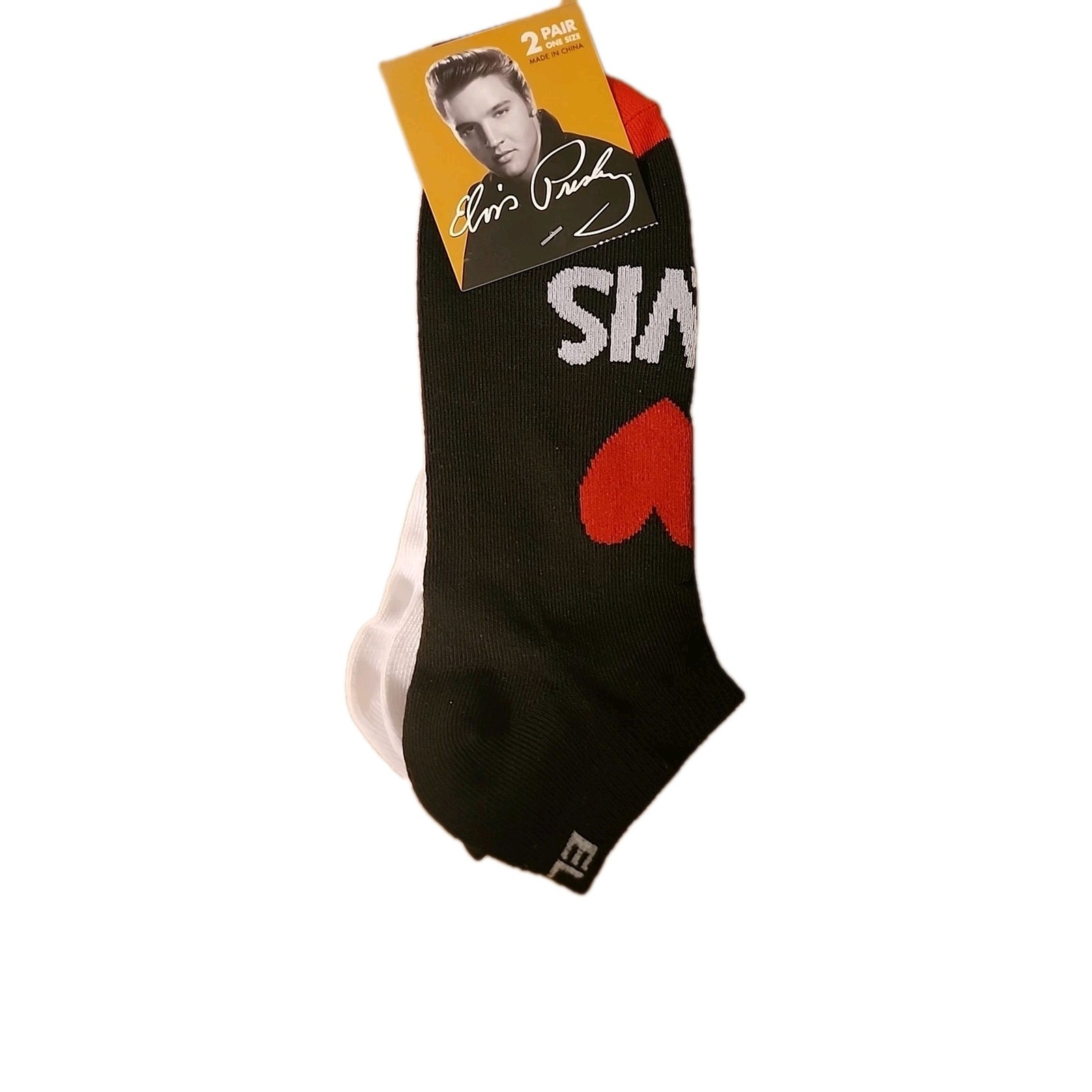 ELVIS PRESLEY “I LOVE ELVIS” 2 Pairs of Socks Adult US Shoe Size 7-12 NWT