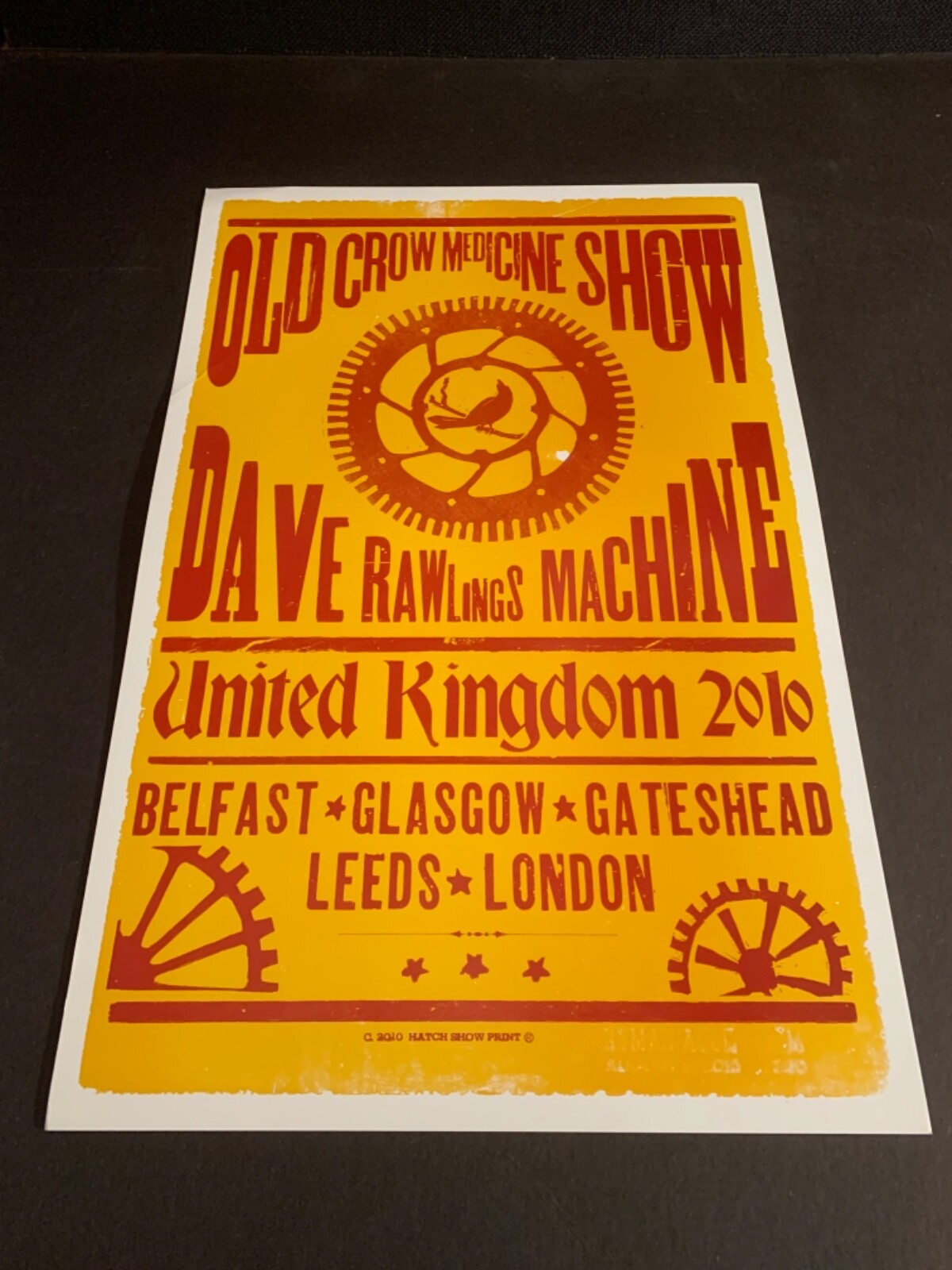 Old Crow Medicine Show Dave Rawlings Machine UK 2010 HATCH SHOW PRINT POSTER