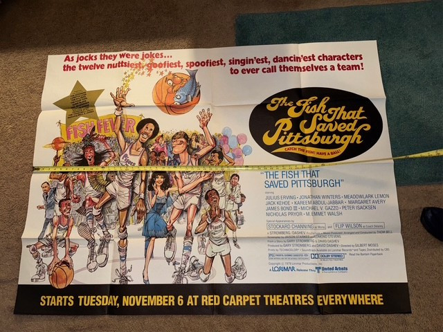 THE FISH THAT SAVED PITTSBURGH-ORIGINAL SUBWAY MOVIE POSTER 1979 Basketball