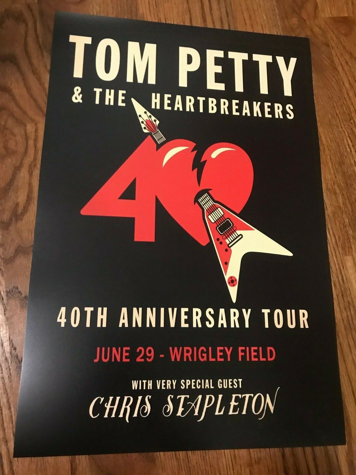 Tom Petty & Heartbreakers 40th Anniversary Tour Wrigley Field Concert Poster