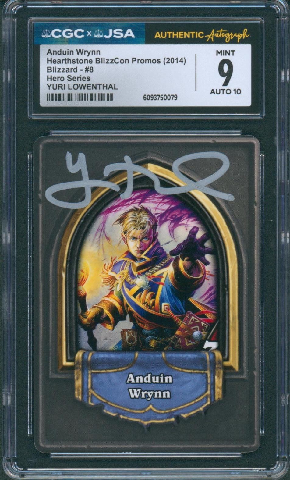 Yuri Lowenthal Signed Card Hearthstone Anduin Mint 9 Con Promo CGC x JSA SLAB