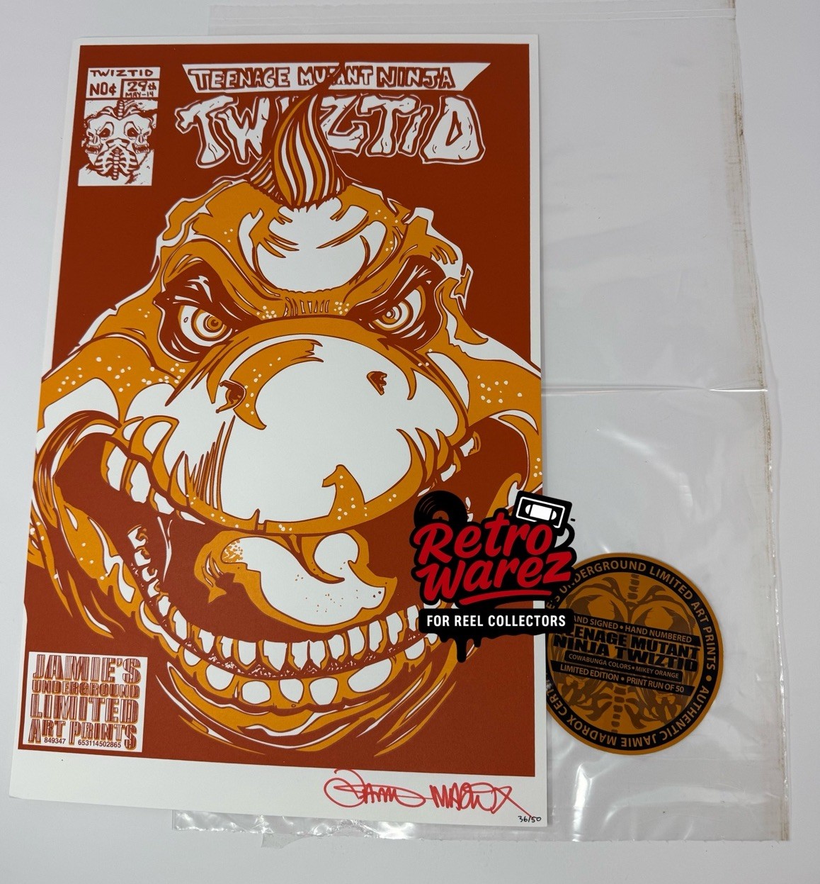 Twiztid Teenage Mutant Ninja Turtles Art Print 11×17” ORANGE Jamie Madrox 1/50 .