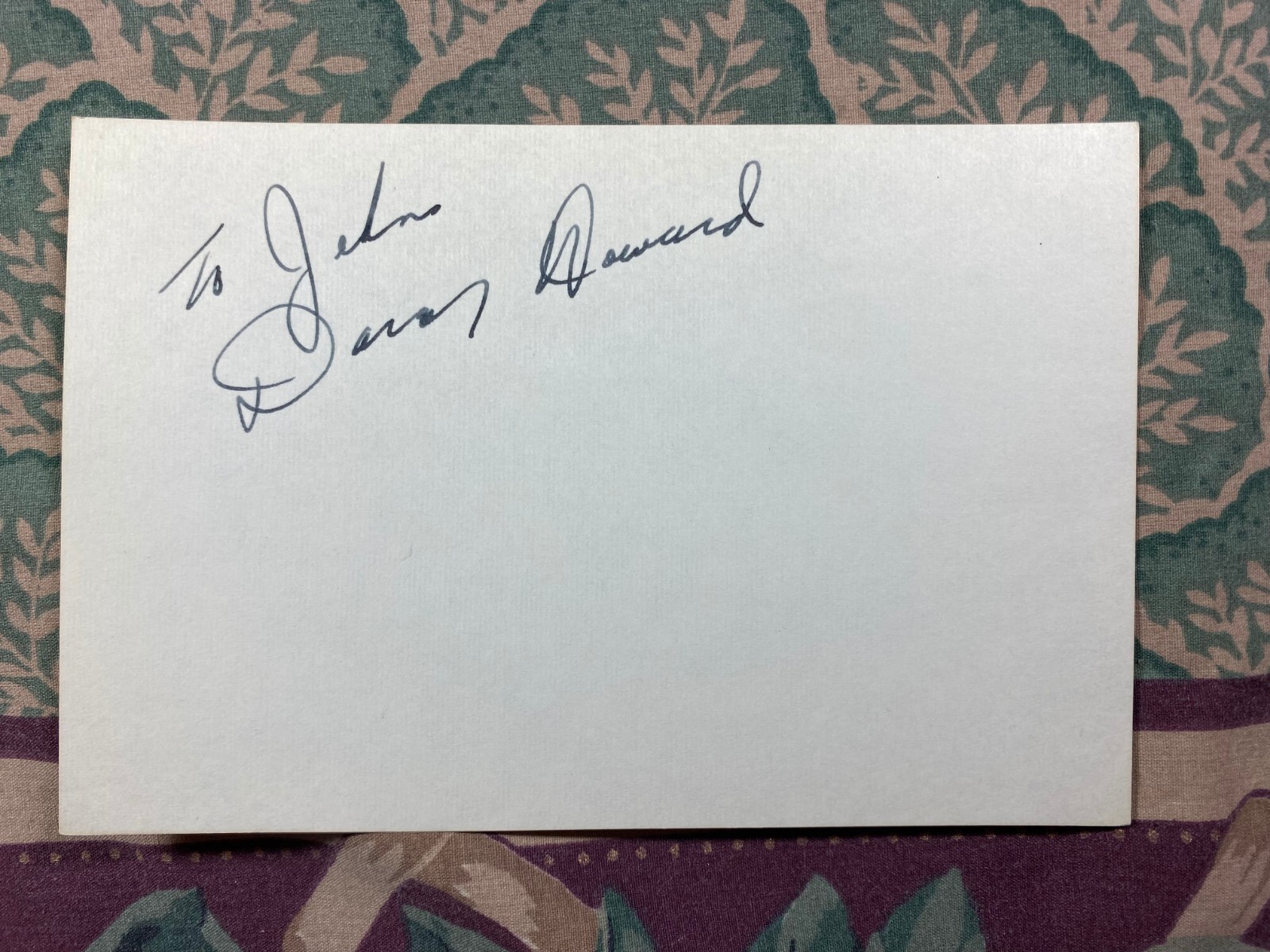 Mystery Autograph From The John Verzi Collection #A103
