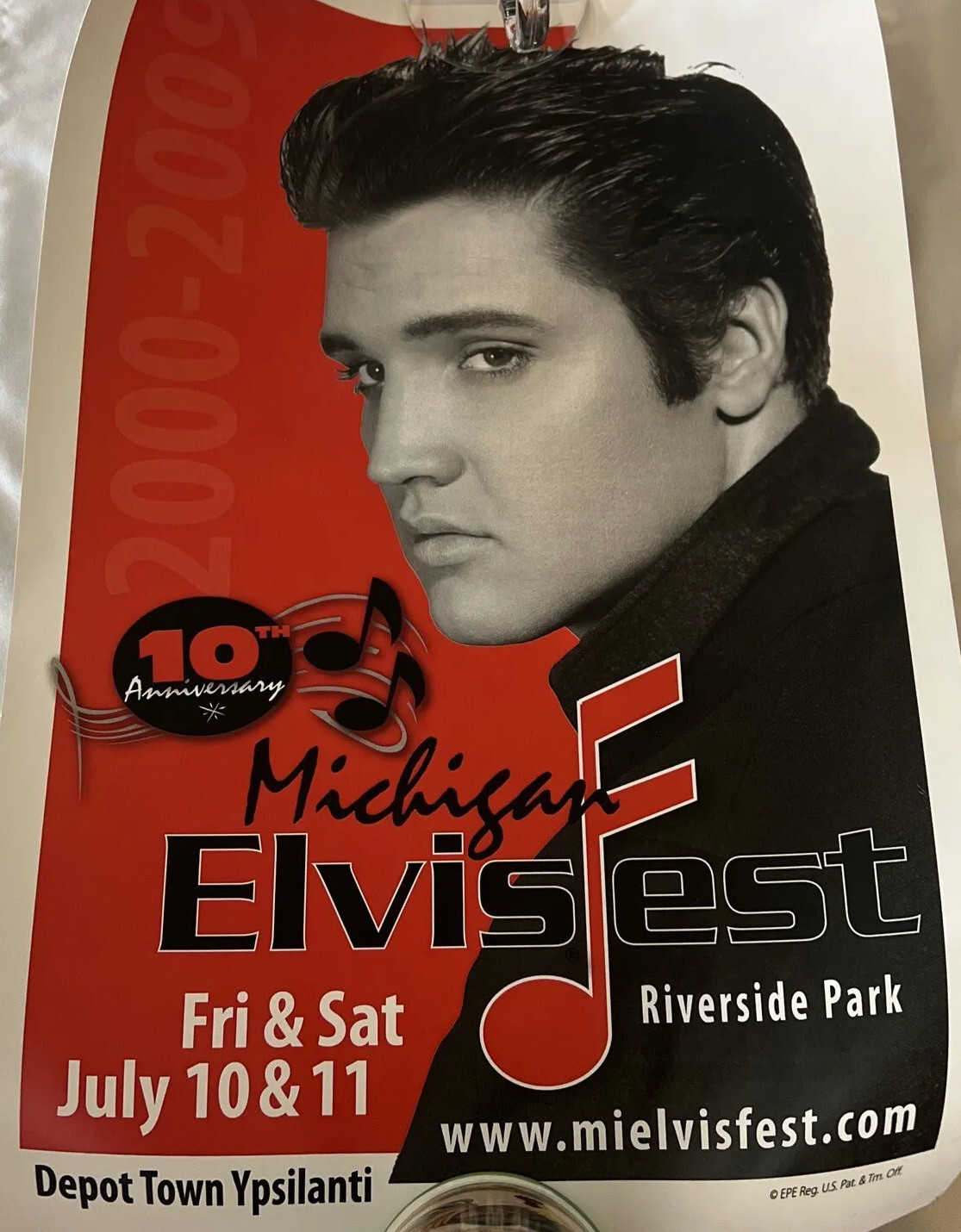 Elvis Presley Michigan Elvis Fest 10th Anniversary 2000-2009 Poster 19×13