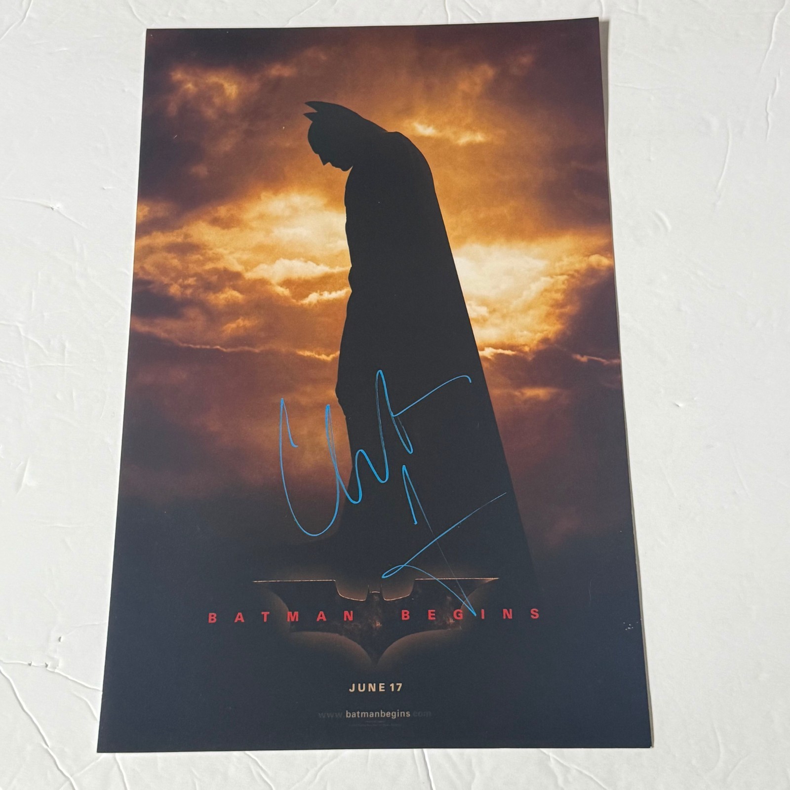 Christian Bale Autographed Batman Begins Dark Knight 11×17 Photo