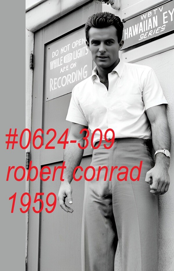 VINTAGE MALE PORTRAIT-#0624-309 robert conrad 1959 – free shipping in usa