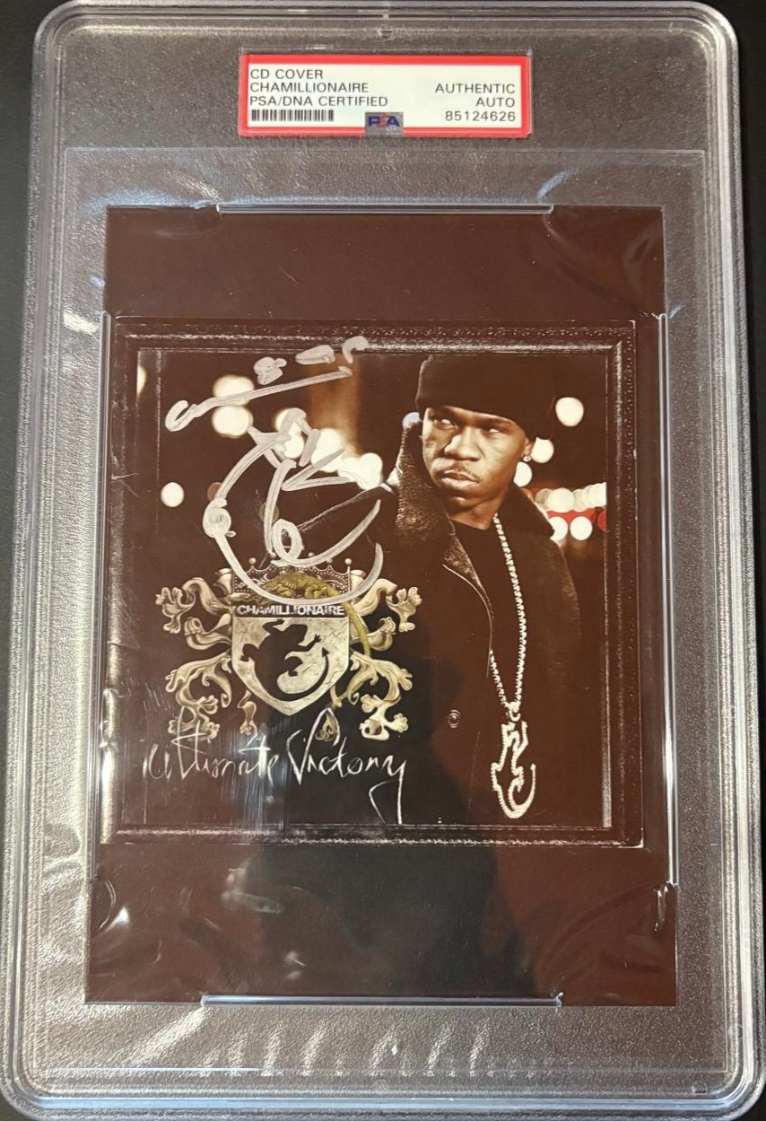 CHAMILLIONAIRE SIGNED CD COVER ENCAPSULATED PSA RIDIN DIRTY GET UP BEEN BROKE