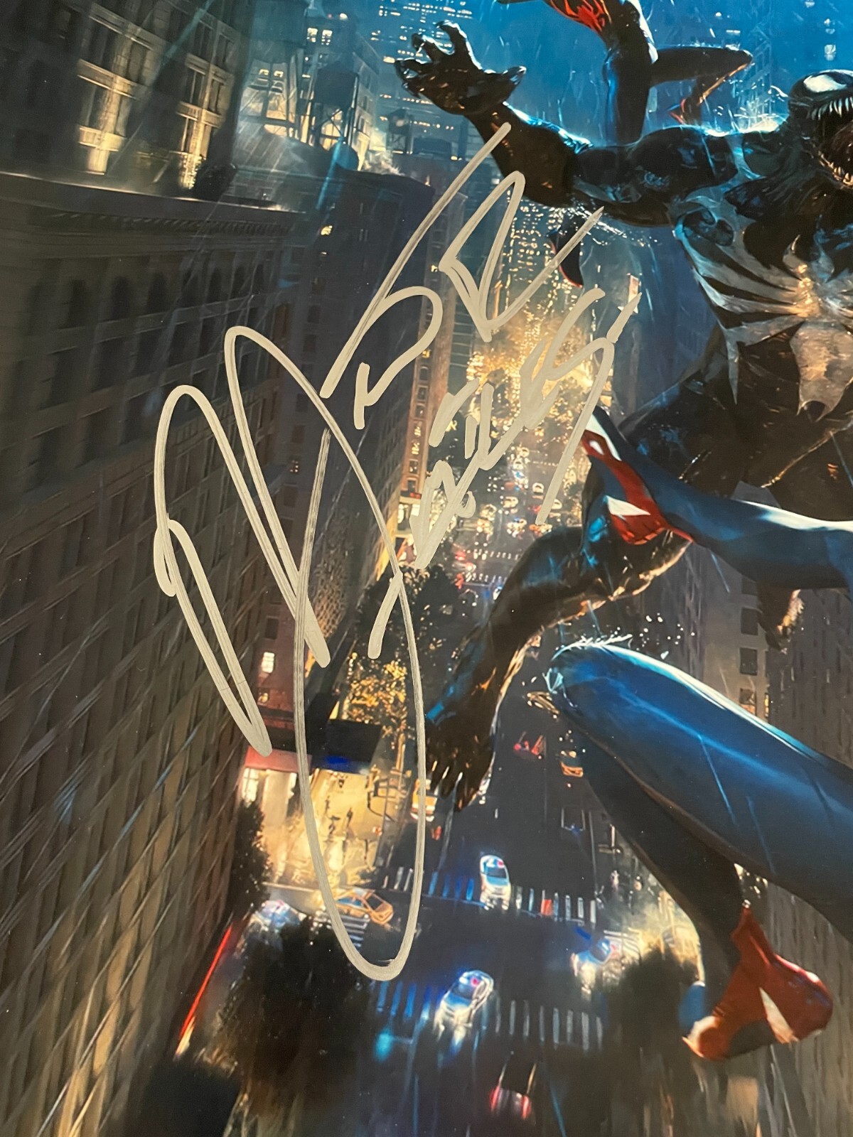 Yuri Lowenthal & Nadji Jeter Signed 20×30 Spider-Man 2 Venom Fight Photo JSA COA