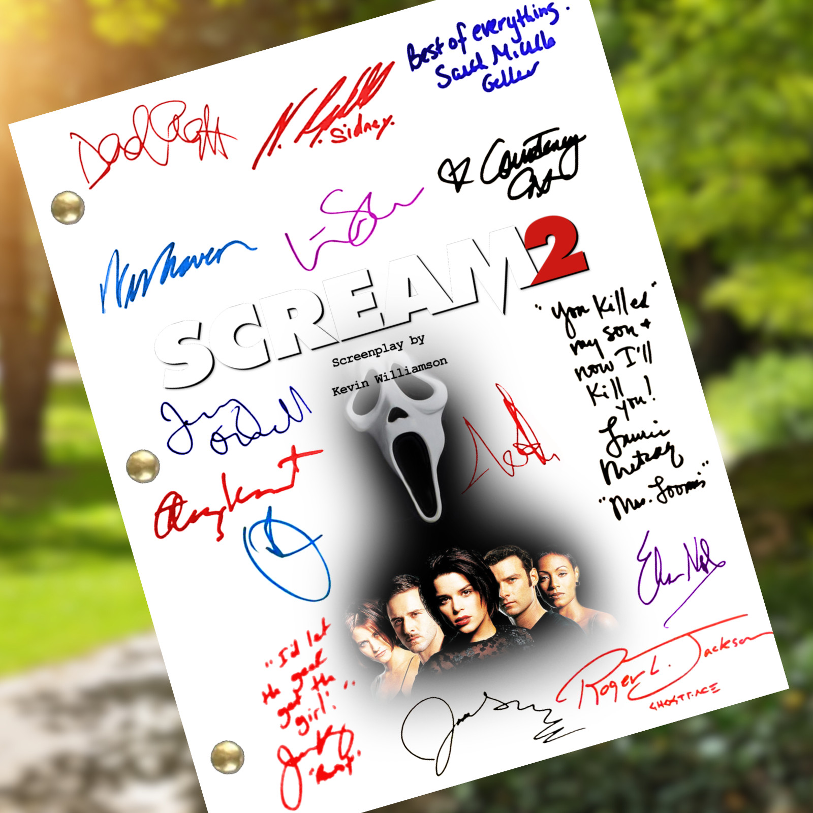Scream 2 Signed Autograph Script Reprints 118 Pages Ghost Face