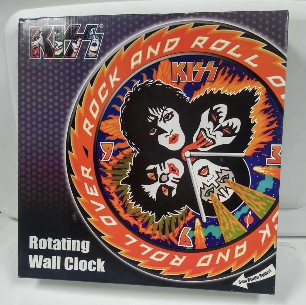 KISS Aucoin Rock and Roll Over (1976 Album Art) Rotating Wall Clock – Unopened
