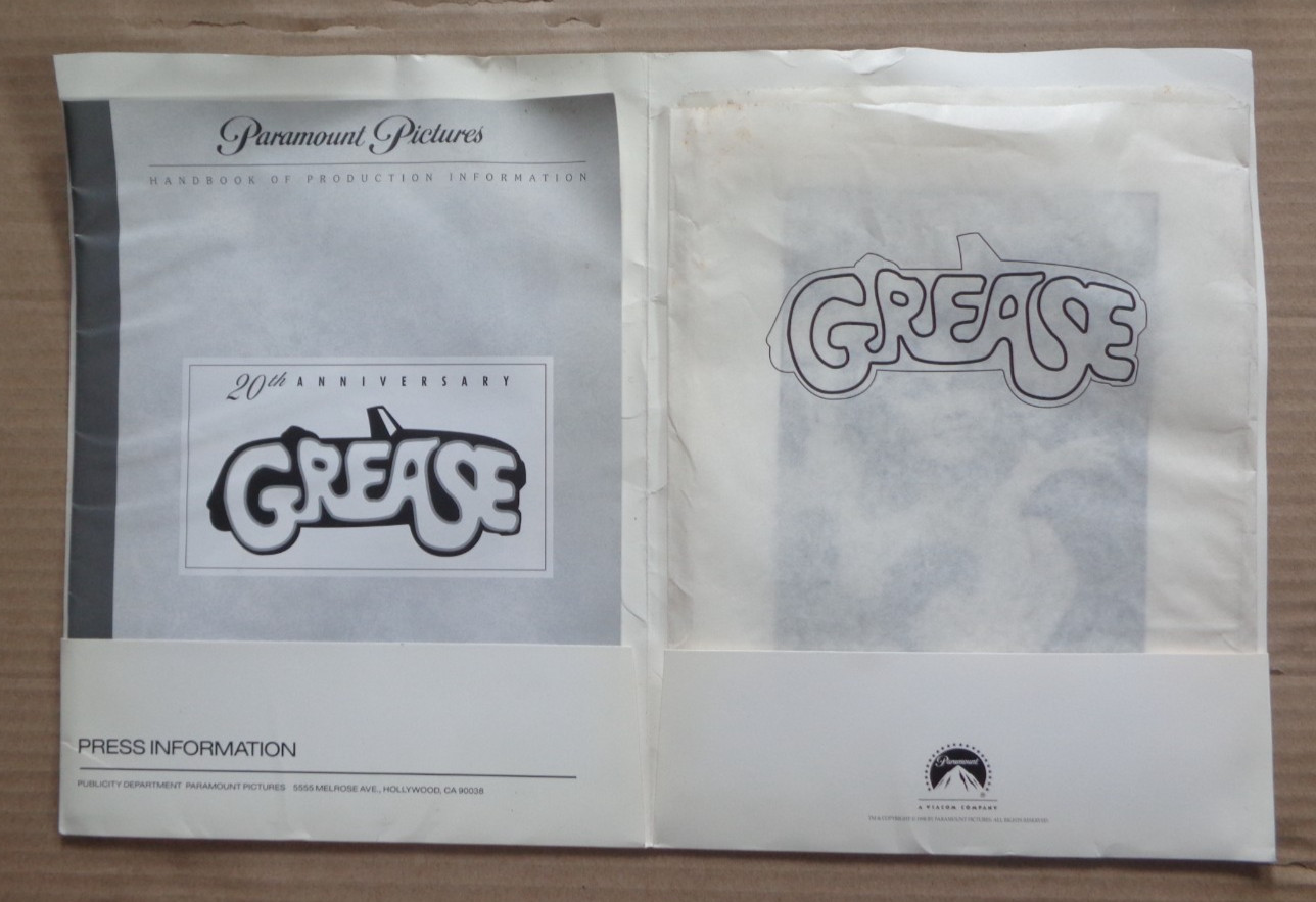 Grease 1998 20th Anniversary press kit John Travolta Olivia Newton-John