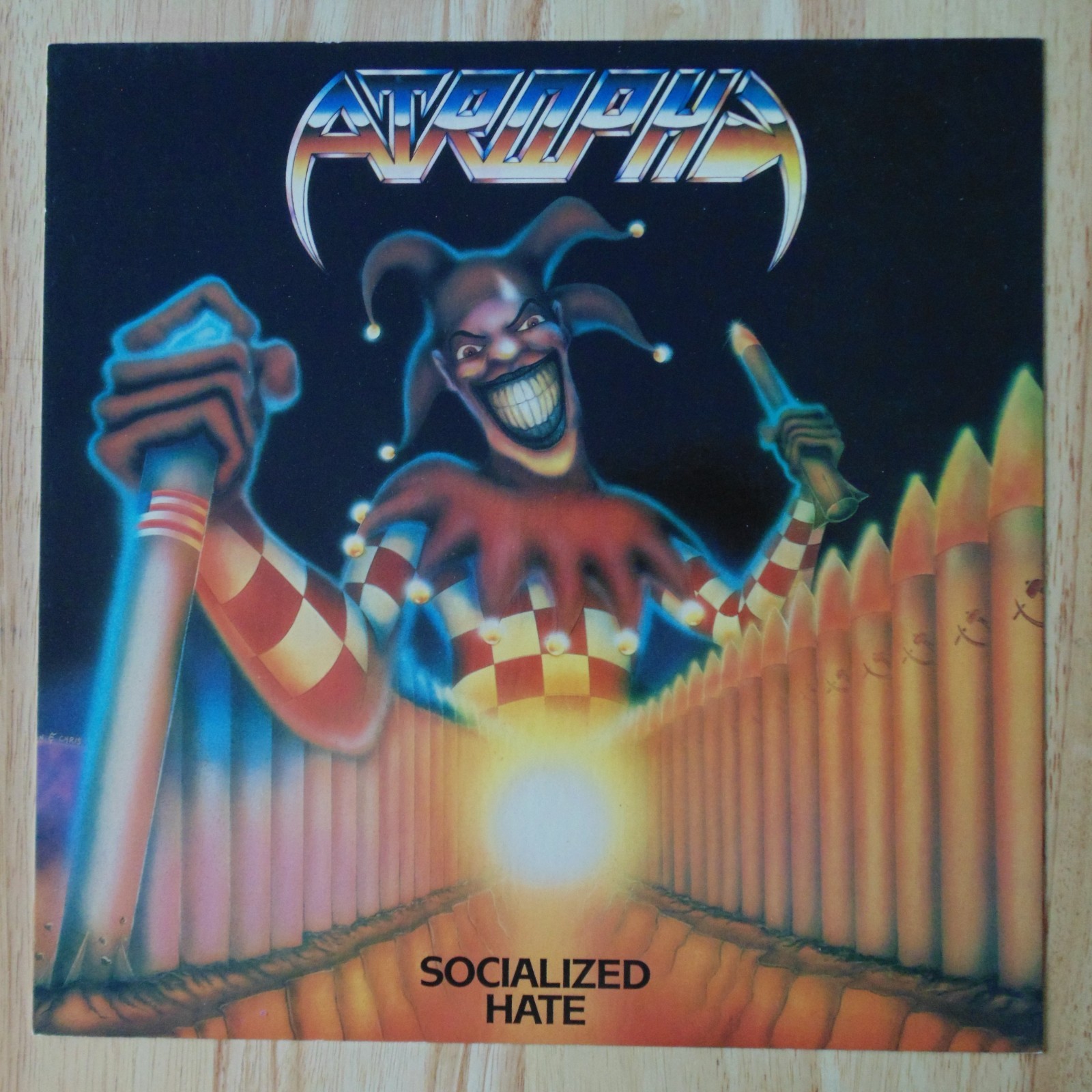 ATROPHY 1988 SOCIALIZED HATE POSTER for LP CD ROADRACER THRASH METAL AD FLAT
