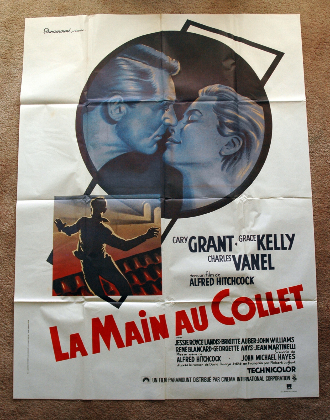 Vintage Original HITCHCOCK – To CATCH a THIEF Movie Poster film art Grace Kelly