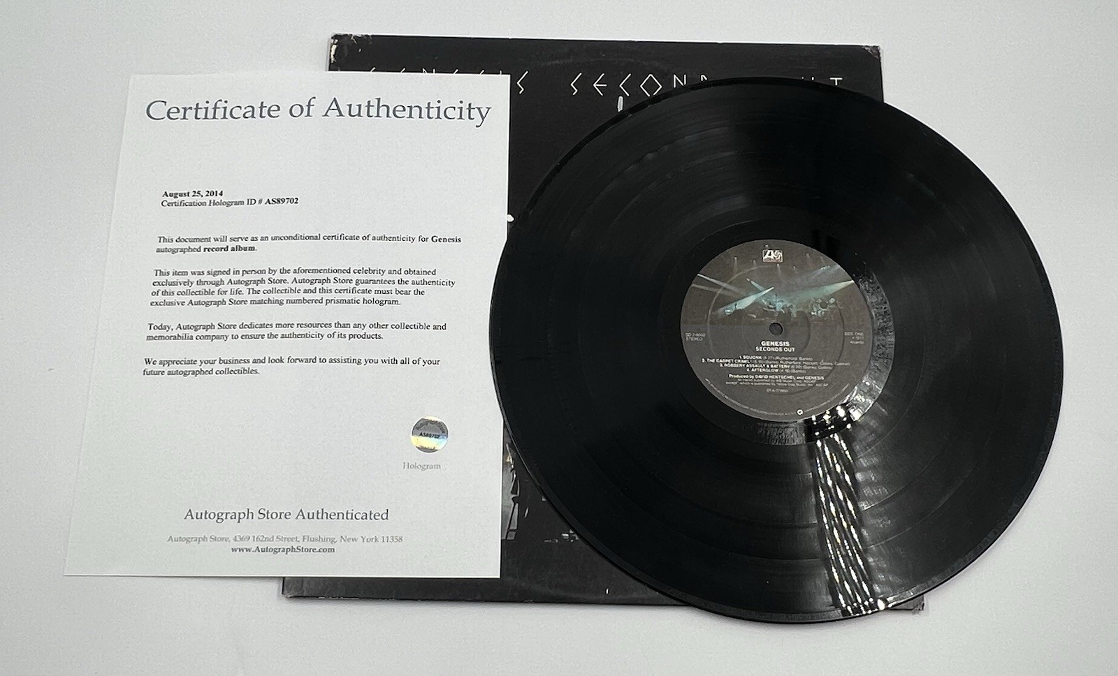 GENESIS Seconds Out Signed Autographed LP Vinyl Record Autograph Store