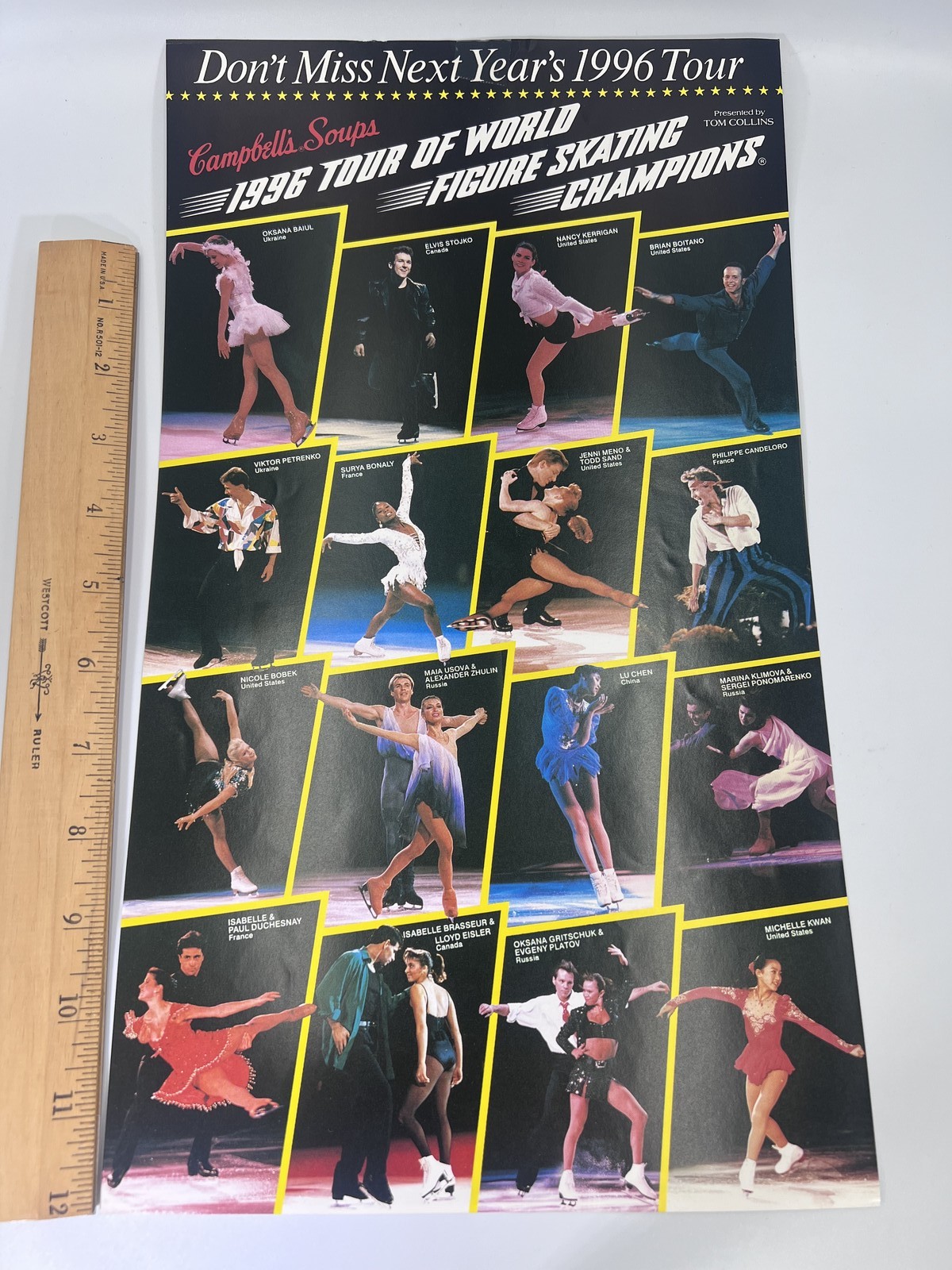 1996 Campbell’s Soups Tour of World Figure Skating Champions Poster Oksana Baiul