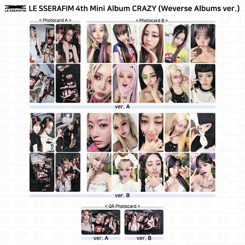 Le Sserafim 4th Mini Album CRAZY Weverse Albums Ver Official Photocard QR KPOP