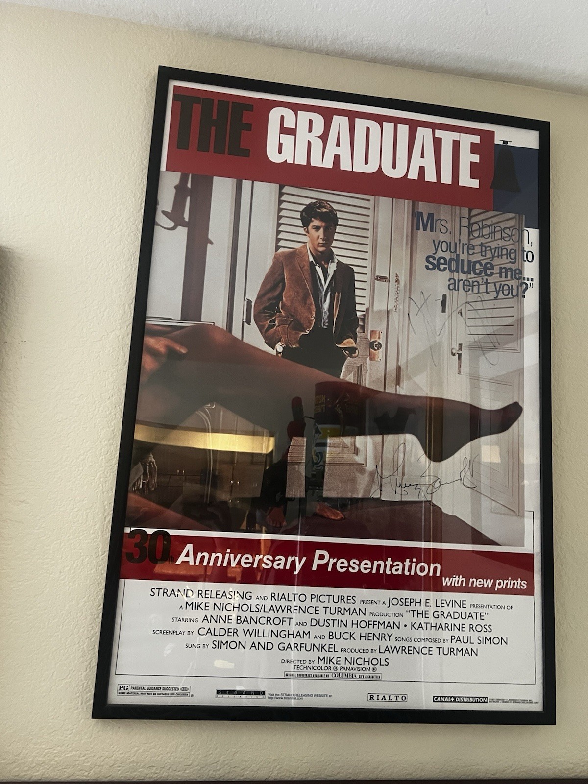 DUSTIN HOFFMAN & ANNE BANCROFT Signed GRADUATE Poster Autograph
