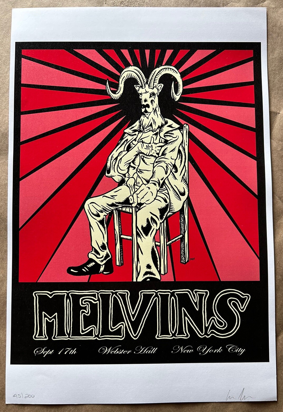 Melvins poster Signed Numbered 2005 Original Vintage 1st Print NYC Not Nirvana