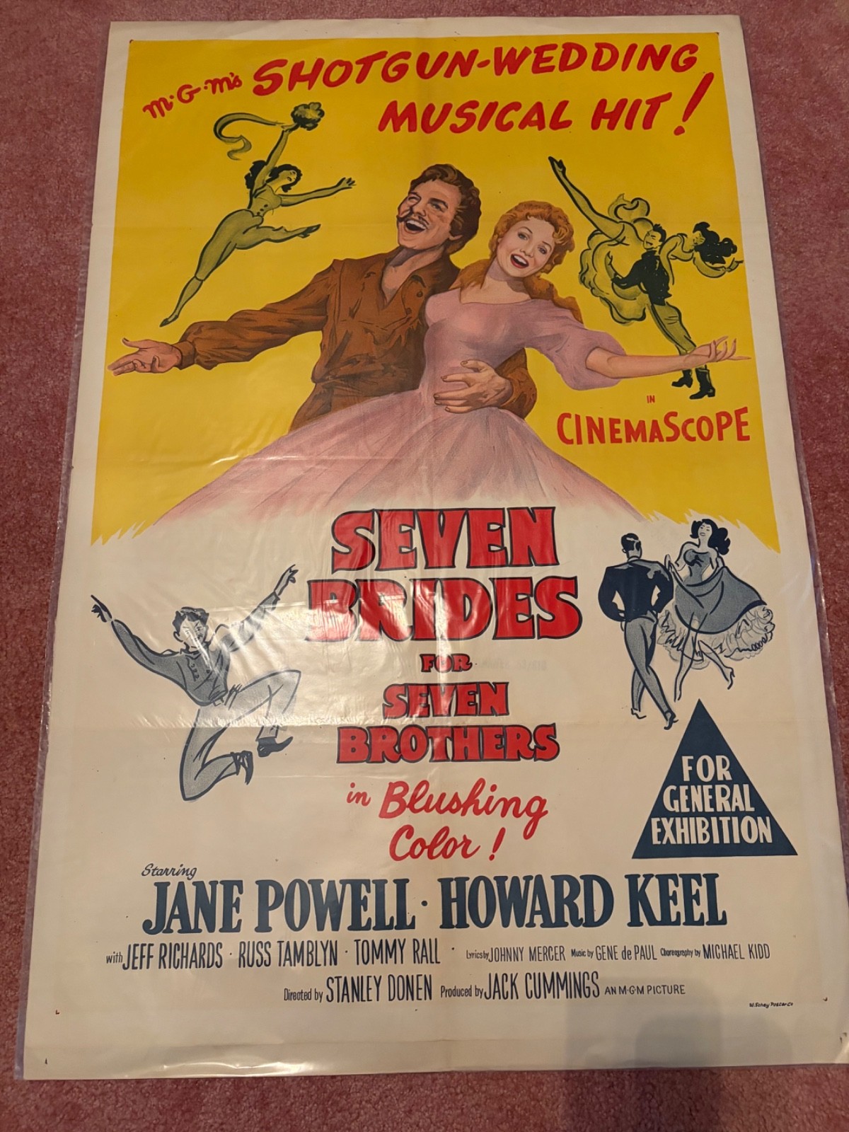 Vintage Movie Poster Australian “Seven Brides for Seven Brothers” R62 Jane Powel