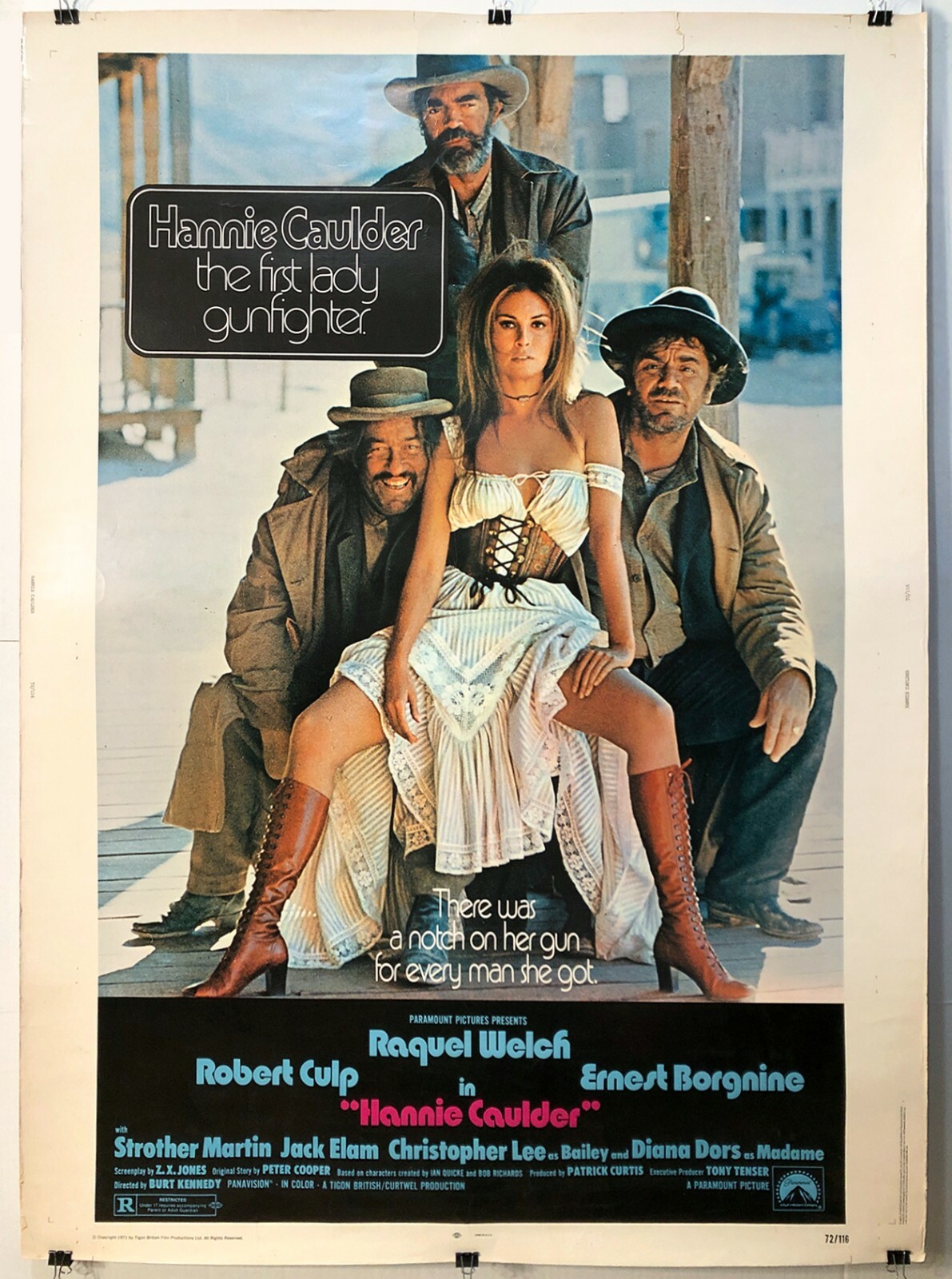 40 x 30 Vintage Original 1971 “Hannie Caulder” Film Movie Poster Raquel Welch
