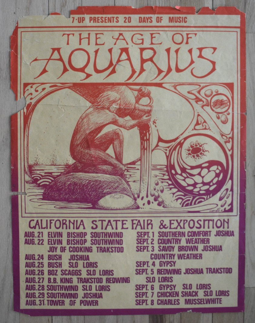 Age of Aquarius Elvin Bishop Cal State Fair & Expo 1975 Concert Poster