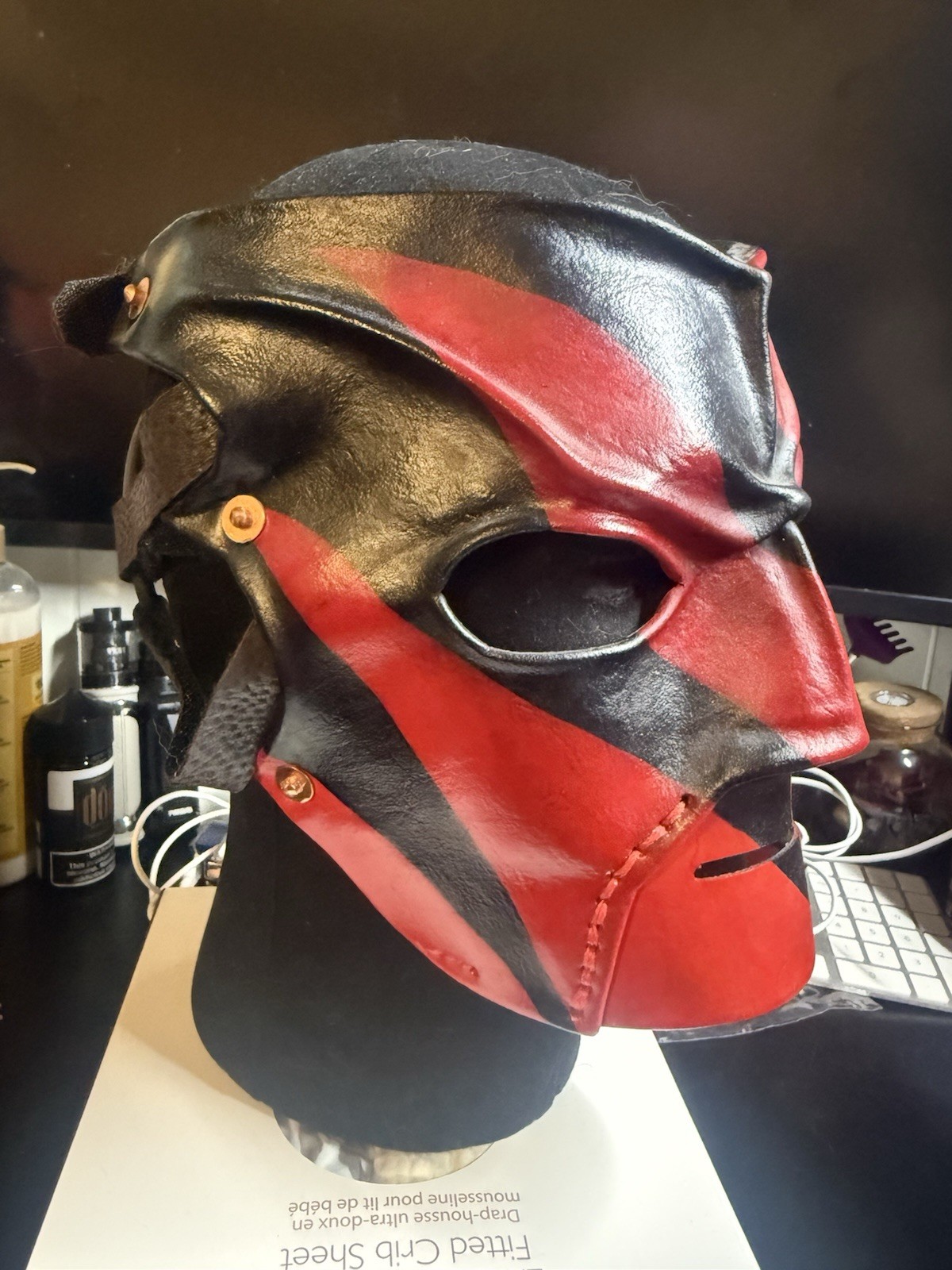 Kane Mask Handmade Real Leather Wwf WWE Aew Wcw Ecw NWO