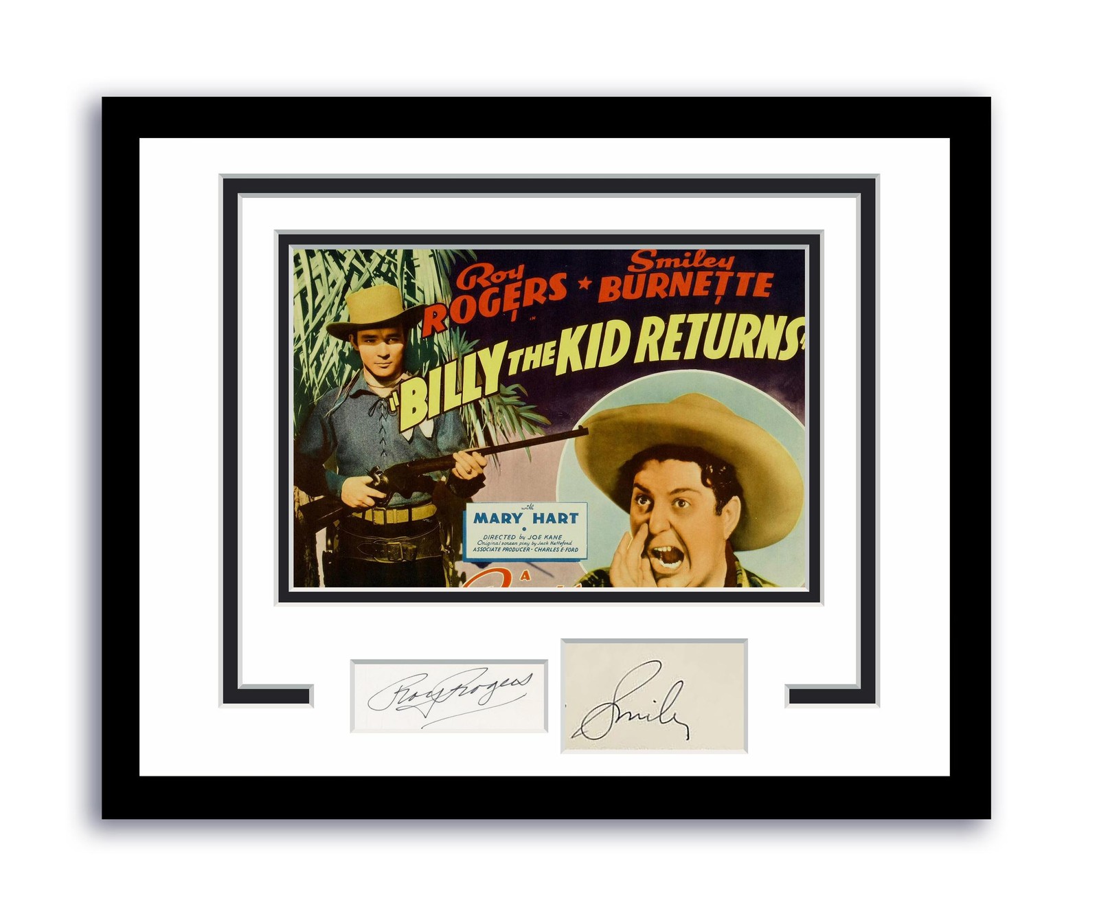 Roy Rogers & Smiley Burnette Autographed Signed 11×14 Framed Photo ACOA