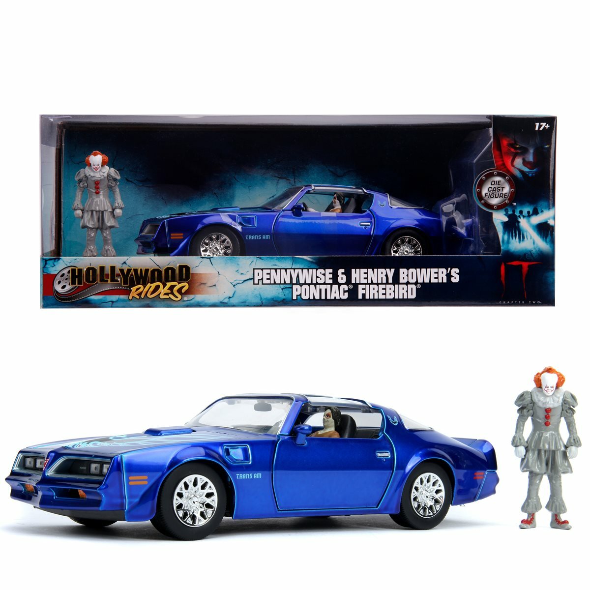 It: Chapter Two 1977 Firebird 1:24 Scale Die-Cast Metal Vehicle+Penywise Figure