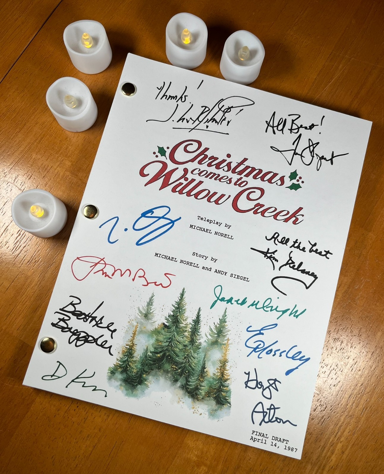 Christmas Comes to Willow Creek Script Signed- Autograph Reprints- TV Movie