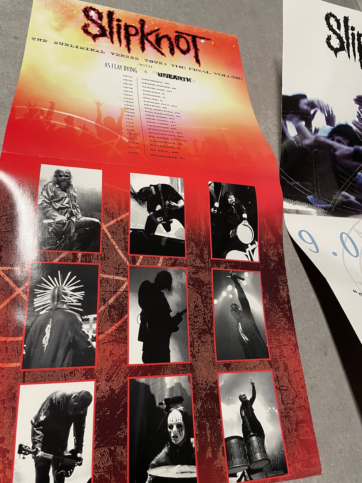 RARE SLIPKNOT Promo Poster 2 Sided – Subliminal Verses Tour Live 9.0