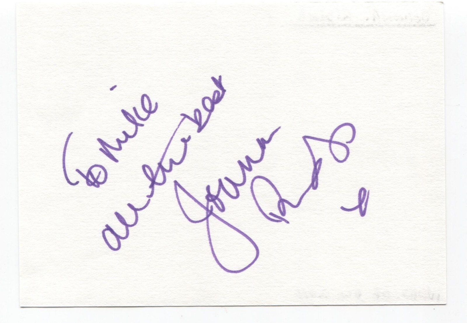 Joanna Riding Signed Page Autographed Signature Inscribed “To Mike”