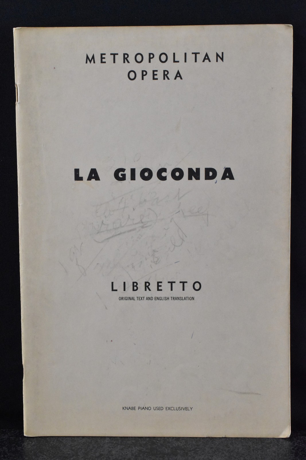 Metropolitan Opera Libretto La Gioconda Knabe Piano Exclusive Franco Colombo