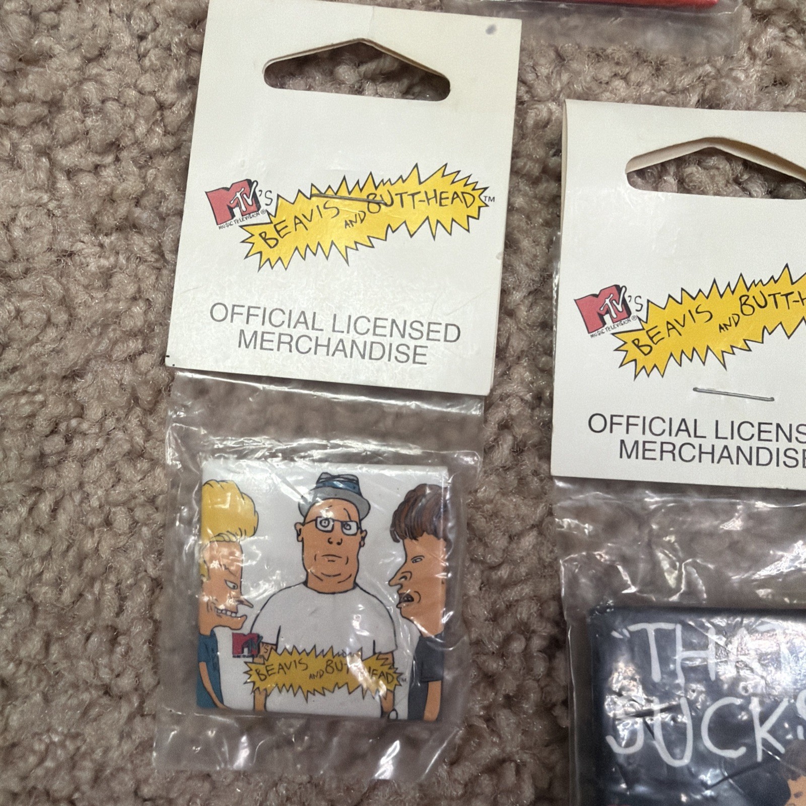Vintage 1993 MTV Network Beavis And Butthead Buttons- Official Merchandise- New
