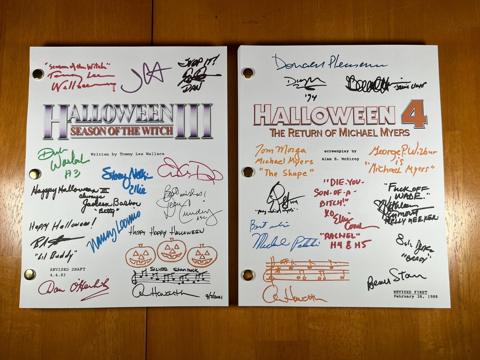 Halloween 1-8 Script Bundle Signed- Autograph Reprints- 8 Scripts- Michael Myers