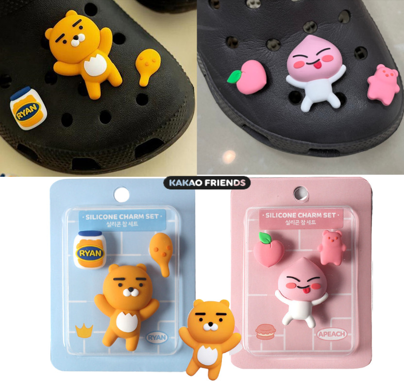 KAKAO Friends RYAN APEACH Crocs Jibbitz 3 pcs SET Silicone + Tracking