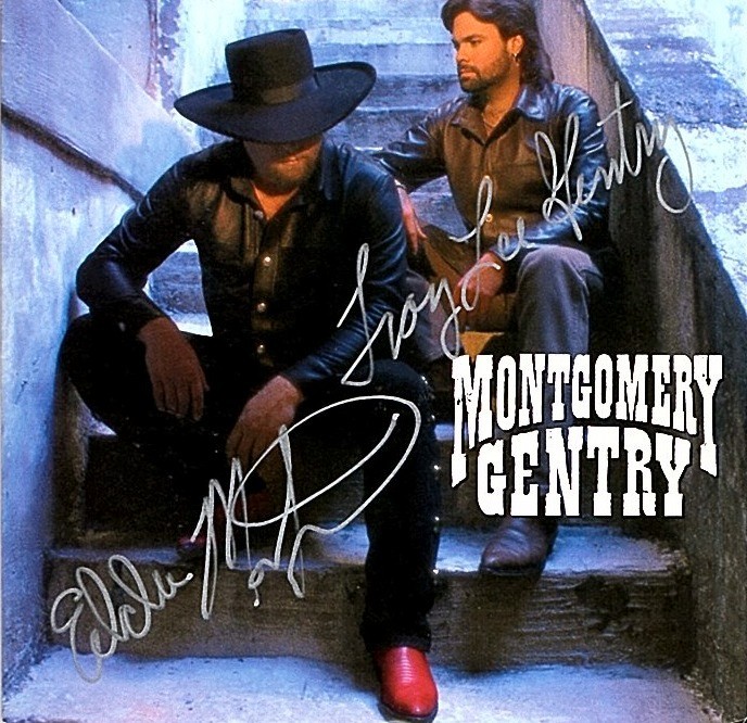 EDDIE MONTGOMERY / TROY LEE GENTRY 1999 TATTOOS & SCARS CD SIGNED INSERT / NMT